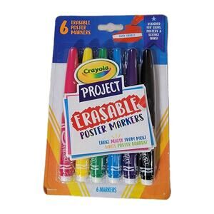 Crayola Erasable Poster Markers Poster Board Markers Cool School Supplies 6ct